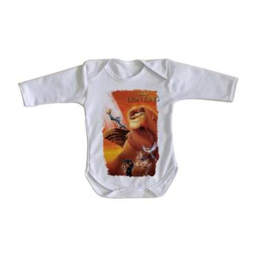 Imagem de body nenê criança roupa bebê manga longa Rei Leão Simba - Empório Dutr