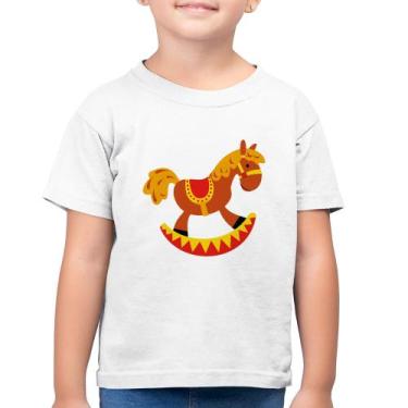 Imagem de Camiseta Algodão Infantil Cavalo Balanço - Foca na Moda, Branco, 14
