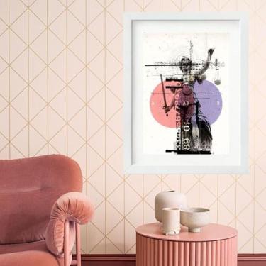 Imagem de Quadro Arte Deusa da Justiça - 60x48cm - Quadros On-line, Madeira bran