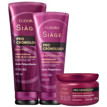 Imagem de Kit Eudora Siàge Pro Cronology Shampoo 250ml + Condicionador 200ml + Máscara 250g