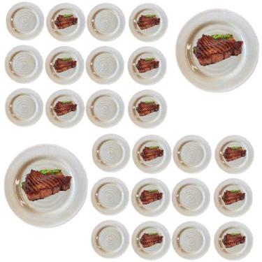Imagem de 24 Pratos Melamina Buffet Restaurante Espiral Luxo Bege - Fx