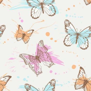 Imagem de Papel De Parede Teens Borboletas Em Aquarela - 2,50x0,50m - DEKAL DECO