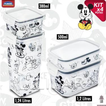 Imagem de Pote Hermético Trava Mais Empilháveis Alta Vedação Mickey - PLASUTIL