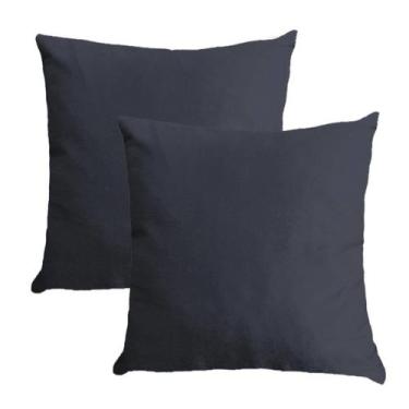 Imagem de Kit 2 Capas para Almofada em Veludo Liso 43x43 com Enchimento 50x50 Vá