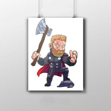 Imagem de Placa Decorativa Thor Desenho Guerra Infinita Vingadores Marvel - Arte