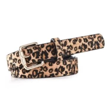 Imagem de Cinto Fivela Moda Feminina Moda Animal Print Estampa Oncinha - Genéric