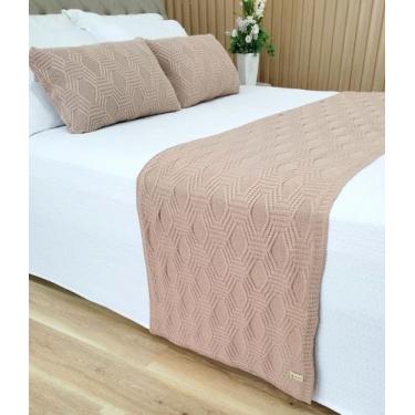 Imagem de Manta Peseira Tricot Cama King 260x60cm +2 Capa de Almofada N1 - USUFR
