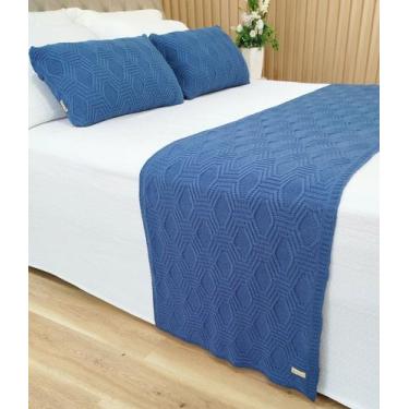 Imagem de Manta Peseira Tricot Cama King 260x60cm +2 Capa de Almofada N1 - USUFR