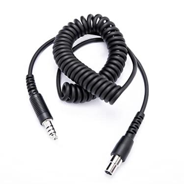 Imagem de Fumei U174 Plugue para Mini Adaptador XLR5 2M Durável Cabo Enrolado Compatível com Rádios e Fones de Ouvido de Helicóptero Militar GA