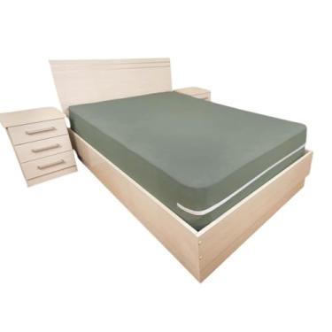 Imagem de Capa Colchão Queen 1,58X1,98X30cm Ziper Tecido Poliéster (Cinza)