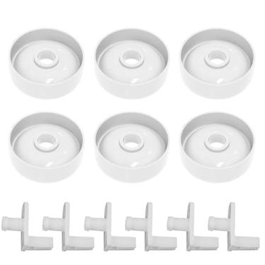 Imagem de HESSION WD35X21038 Kit de substituição de rolo de rack de lava-louças e parafuso inferior de roda compatível com máquinas de lavar louça Kenmore, GE e Hotpoint, pacote com 6