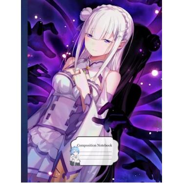 Imagem de Composition NoteBook: Rem Re Zero Ram Kanjii D43, 8.5x11 Inches - 110 page Exercise Book For Children Girls Holiday Ideas Boy Women Kids Anime Gift Vintage Style College Ruled