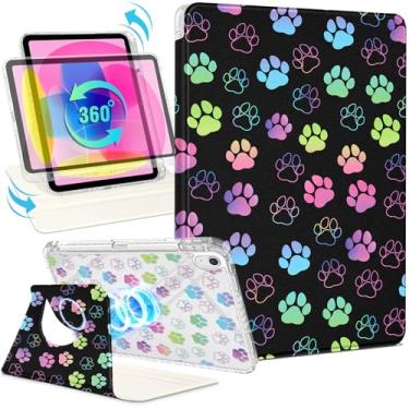 Imagem de Shorogyt Capa magnética para iPad A16 11ª geração 27.9 cm 2025/para i Pad 10ª geração, suporte magnético para mulheres – Design fofo, capas giratórias de 360 graus para meninas e crianças com suporte