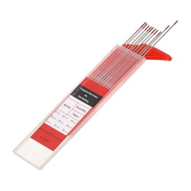 Imagem de HARFINGTON 10 eletrodos de tungstênio de soldagem TIG 1/40.6 cm x 17.8 cm 1,8-2,2% para soldagem de aço inoxidável, liga de alumínio magnésio, fabricação de automóveis aeroespaciais, vermelho WT20