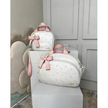 Imagem de Kit Bolsa Maternidade Tema Florido 2 Peças Personalizado - EduarditaBa