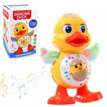 Imagem de Pato Dançante Brinquedo Musical Infantil Patinho Dança Anda Mexe Com Luz e Som Duck Amarelo