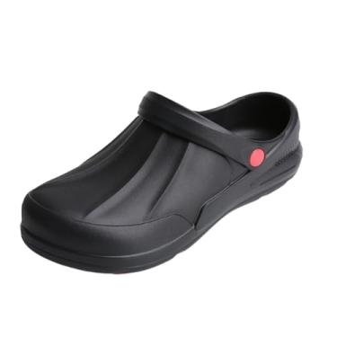 Imagem de Sapatas De Segurança Da Cozinha Dos Adultos, Homens Antiderrapantes À Prova De Água Segurança De Óleo Deslizamento Em Sapatos De Serviço De Alimentação De Trabalho, Sapatas Ideais(A black,47 EU)