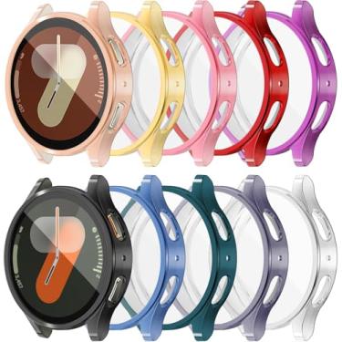 Imagem de RICHONE [Pacote com 10] Capa protetora de tela compatível com Samsung Galaxy Watch 7 de 40 mm, capa protetora de TPU macio, acessórios coloridos para mulheres e homens (10 cores, Samsung Watch7 40 mm