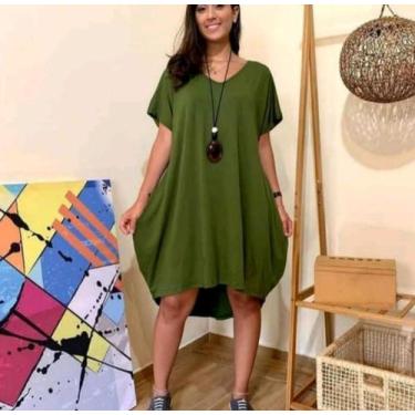 Imagem de Vestido Mullet - nascimentomodas2020, Verde militar, Veste 36 ao 44