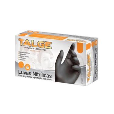 Imagem de Luva Nitrilica Descartavel Talge Sem Pó Caixa 100 Unidades, M, Preto