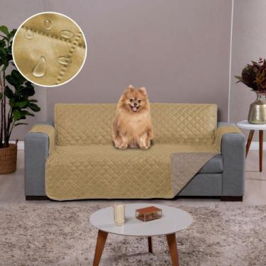 Imagem de Capa para Sofa Impermeável 4 Lugares Exclusiva Caqui-Palha - Charme do