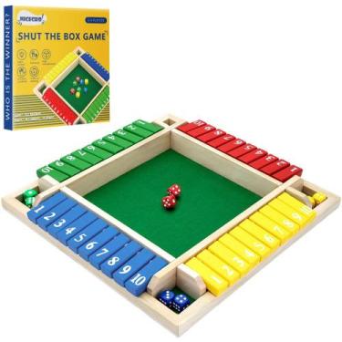 Imagem de Mesa de tabuleiro de madeira familiar Shut The Box Game Nicecho de 30 