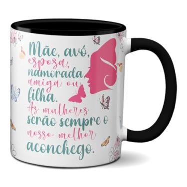 Imagem de Caneca Mulher Mãe, Avó Sempre Aconchego Frase Criativa (Preta)