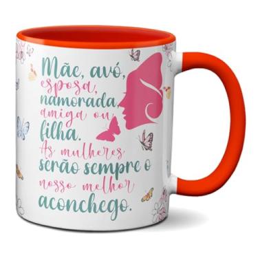 Imagem de Caneca Mulher Mãe, Avó Sempre Aconchego Frase Criativa (Vermelha)