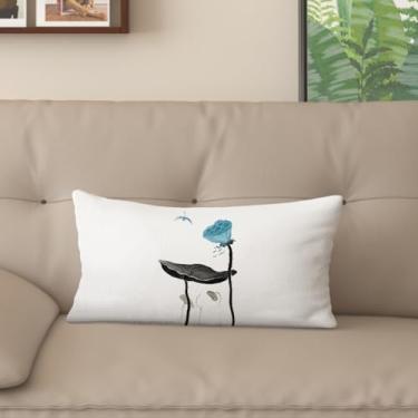 Imagem de Sladjana Capa de almofada de sofá requintada estilo chinês com estampa de lótus - eleve seu espaço de vida (61 x 81 cm, JYHH-L)