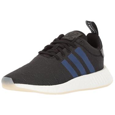 Imagem de adidas Originals Tênis de corrida feminino NMD_r2, Preto/Índigo Nobre/Branco, 11