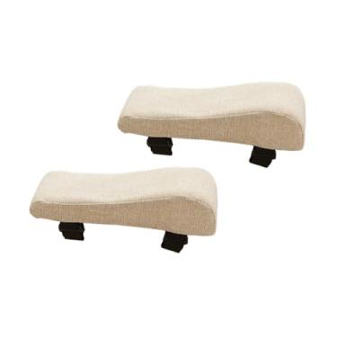 Imagem de KiBcsLic Cadeira de escritório Costa de braço almofadas de braço de cadeira de jogo com tampa lavável removível Suporte de cotovelo confortável e confortável, Bege