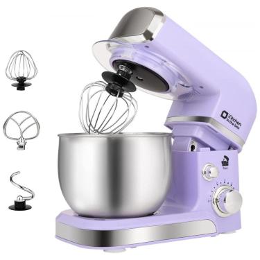 Imagem de Batedeira Elétrica de Bancada 3.2 Litros 6 Velocidades em Aço Inoxidável, 110V 300W, Kitchen in the box, Roxa
