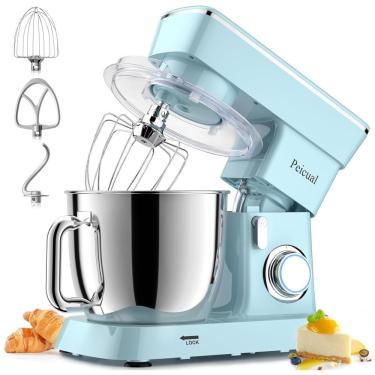 Imagem de Batedeira de Bancada 5L com 10 Velocidades, Aço Inoxidável, 800W, 110v, PEICUAL, Azul