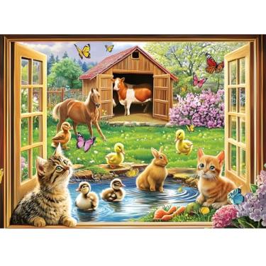 Imagem de 500 Piece Puzzles for Adults Funny Cat Animal Jigsaw Puzzles 500 Pieces Adult Puzzles Pet Lover Family Challenging Game Gift for Friends 20.5x15IN