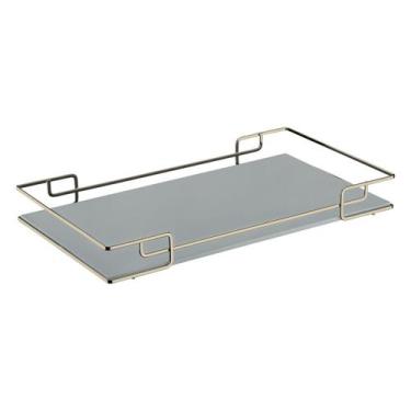 Imagem de Bandeja Multiuso Hara Luana Tampo material sintético Cinza 30x40 Cm, C