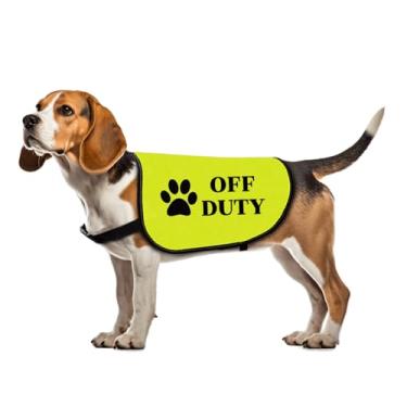 Imagem de Jaqueta divertida para cães off-duty com slogan colete presente de distanciamento social presente de cachorro nervoso (fora do serviço médio)