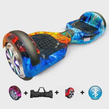 Imagem de Hoverboard Skate Eletrico Para Infantil 6.5 Polegadas Gelo Fogo Bluetooth Led lateral e frontal e roda Bateria Luuk Young