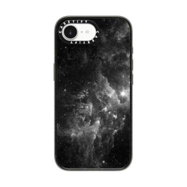 Imagem de CASETiFY Capa Impact para iPhone 16e [proteção contra quedas de grau militar de 2,5 m 4X/compatível com Magsafe] - mármore espacial preto - preto transparente