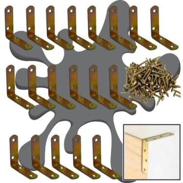 Imagem de Cantoneira L 40 Reforço 5cm Montagem De Moveis 100 Parafusos - STORE S