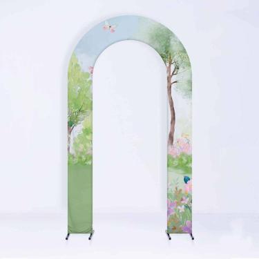 Imagem de Painel de Festa em Arco com Forro Jardim Encantado 1,50 metros - Fera Print