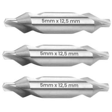 Imagem de Kit 3 Broca de Centro 5mm x 12,5mm HSS - IRVEN