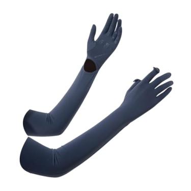 Imagem de menolana Tampas de braço solar as mangas do braço de apartamento completo Luvas solares de verão de verão Luvas de proteção solar para o campo de golfe, Cinza Escuro