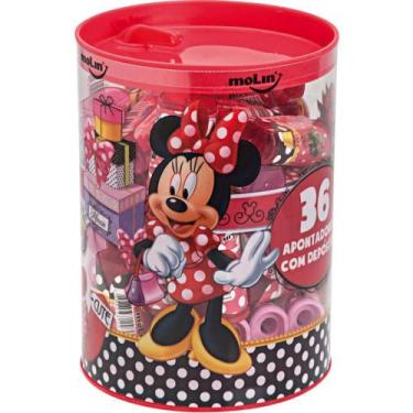 Imagem de Apontador com Depósito Decorado Minnie 1 Furo Sortidos Pote com 36 - M