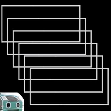 Imagem de Pacote com 6 capas de lente de gabinete de jateamento abrasivo - filme de poliéster transparente protetor de lente interno de gabinete de jateamento de areia adesivo padrão para substituição de
