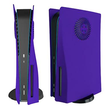Imagem de MIKNEKE Capa Protetora Para Console Ps5 Disc Edition Com Aberturas De Ventilação, Compatível Com Painéis De Proteção De Substituição Para Playstation 5 (Roxo Galáctico)