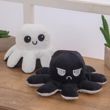 Imagem de Polvo Tik Tok De Pelúcia Reversível Humor - Preto/Branco - Miguel Baby