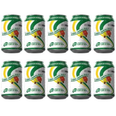 Imagem de Refrigerante de Caju São Geraldo 350ml - Kit 10 Latas Cajuína