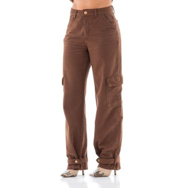 Imagem de Calça Sarja Feminina Arauto Wide Cargo Collor