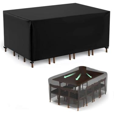 Imagem de Capas De Móveis De Jardim, Capa De Móveis De Jardim Grande Retangular, Capas De Guarda-chuva De Jardim De Tecido Oxford 600d à Prova D'água, à Prova De Vento, Anti, Black, 130x60x90cm