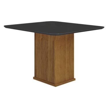 Imagem de Mesa de Jantar Napoli 90x90 Freijó Decor Chumbo - Leifer Móveis